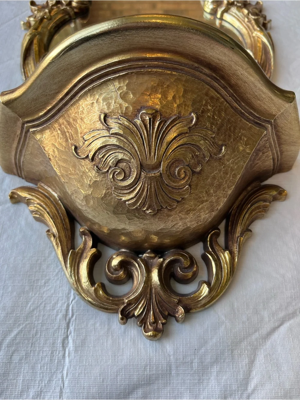 Vintage Syroco Ornate Gold Mirror Shelf Hollywood Regency Glam